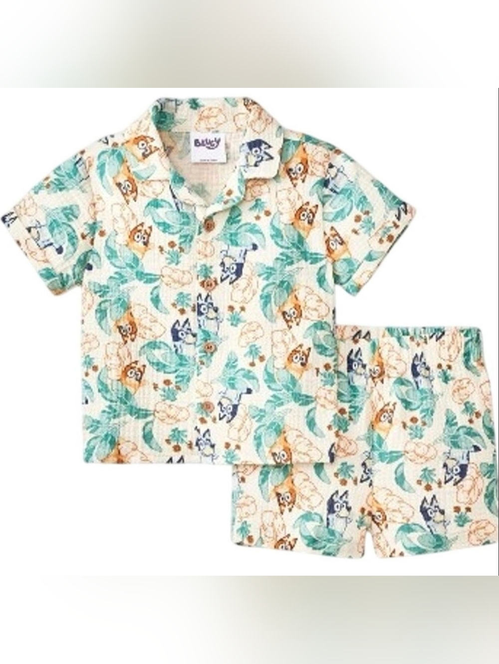 Bluey Baby Button-Up Shirt with Shorts Nwt 3-6 Months